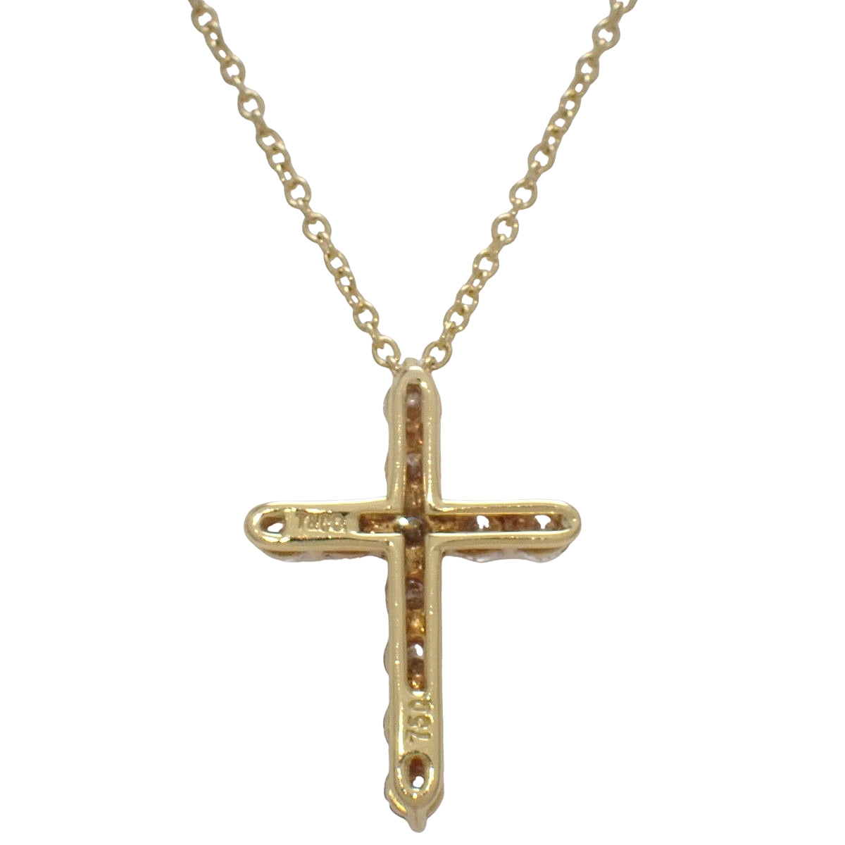 小十字架项链 钻石 黄18K金 2.8克