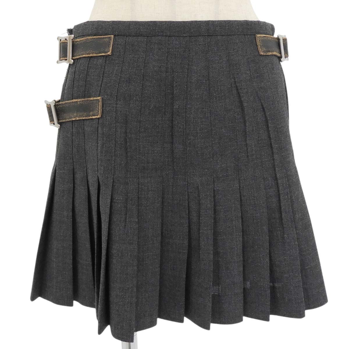 Pleated Rush Stitch Wool-blend Mini Skirt 2025 38