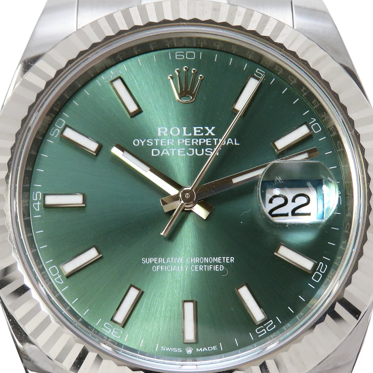 Datejust 41 126334 SS/WG Random Serial Mint Green Automatic Men's
