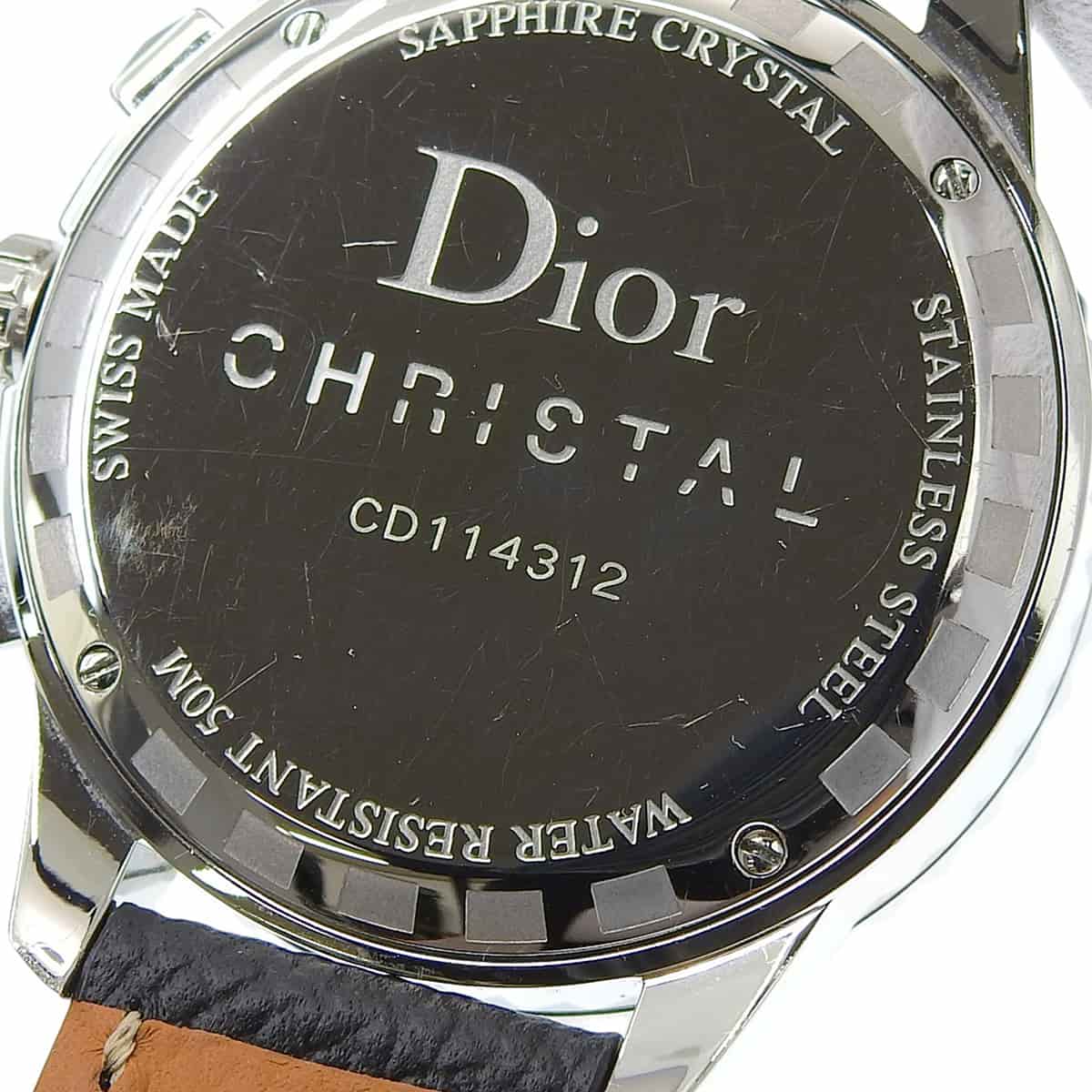 クリスタル クロノグラフ CD114312 SS/革 シルバー クオーツ メンズ