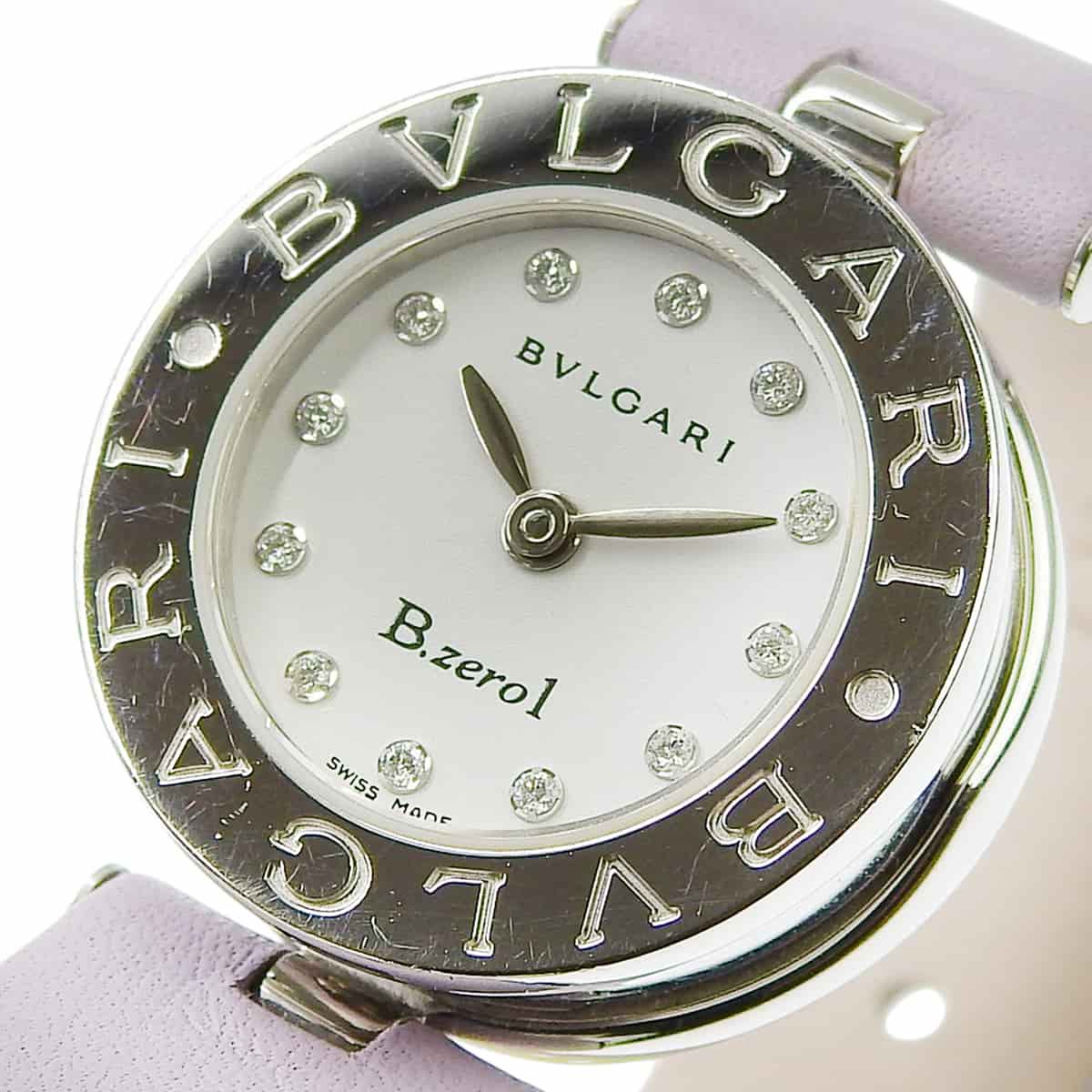 ビーゼロワン BZ22S SS/革 ダイヤモンドインデックス クオーツ レディース