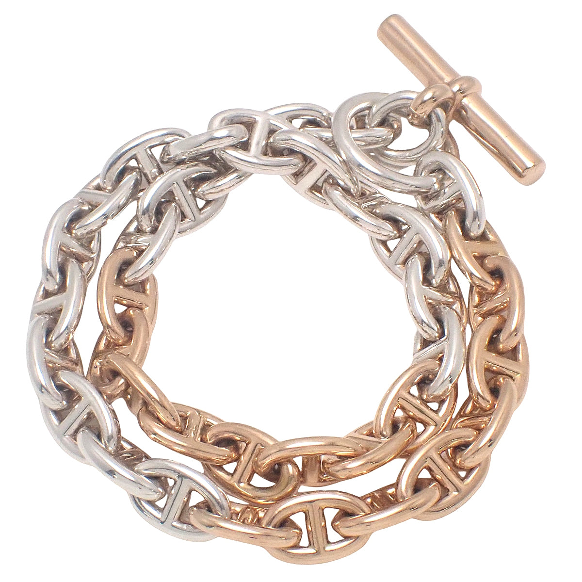Chaine d'Ancre PM Bracelet Double Tour Pink Gold K18PG Silver SV925 86.3g