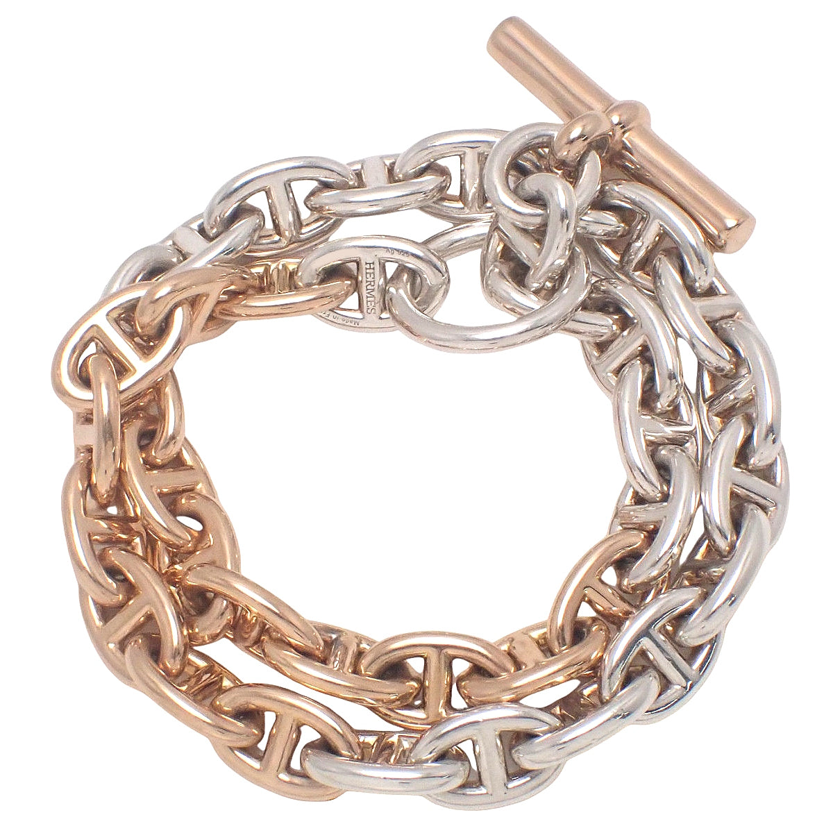 Chaine d'Ancre PM Bracelet Double Tour Pink Gold K18PG Silver SV925 86.3g