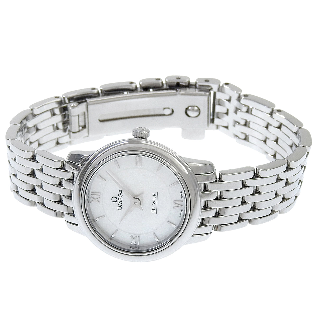 Deville Prestige 424.10.24.60.05.001 SS White Shell Dial White Quartz Ladies