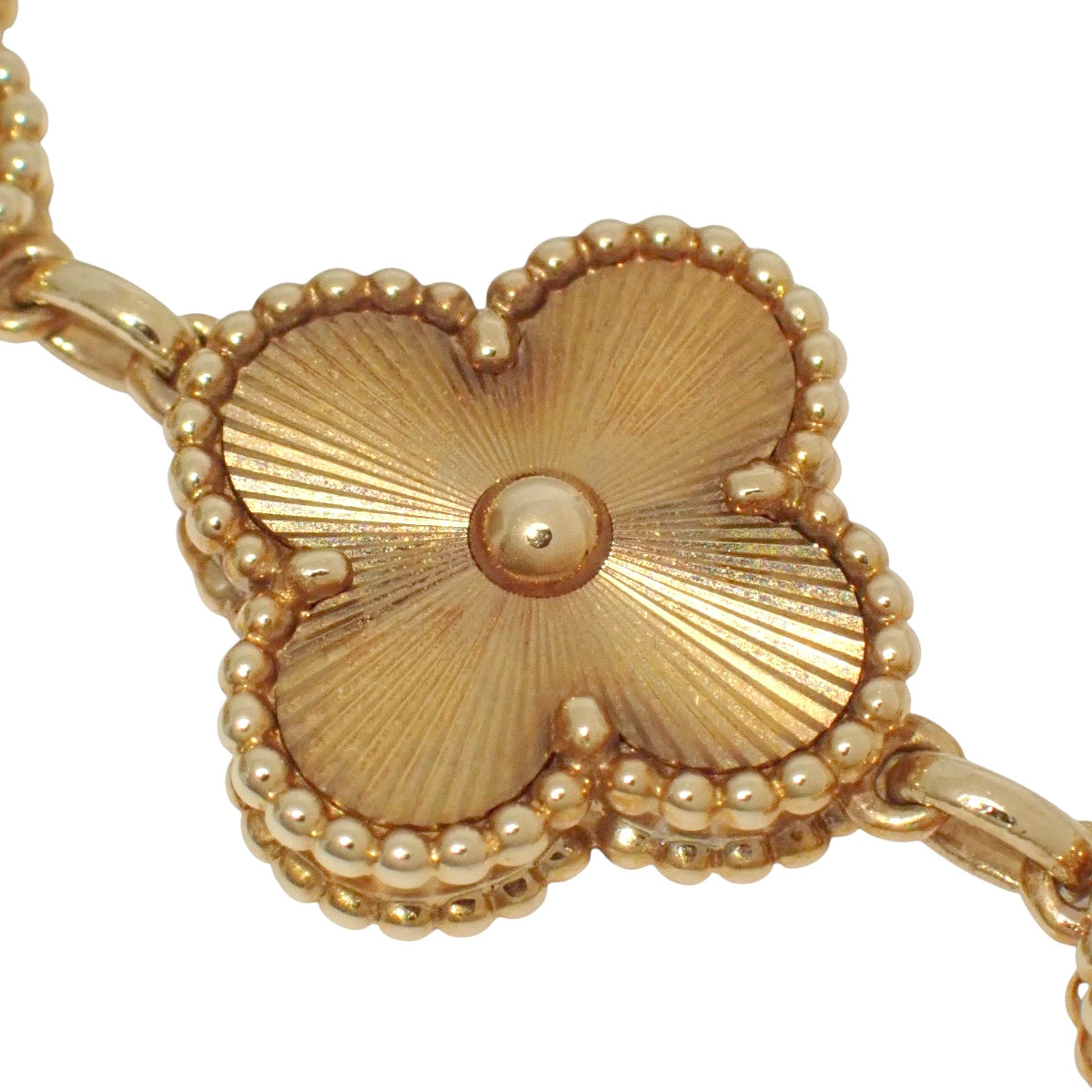 Sweet Alhambra watch, diamonds, mother-of-pearl, VCARO8WW00, 18K yellow gold, guilloché dial, quartz, women's