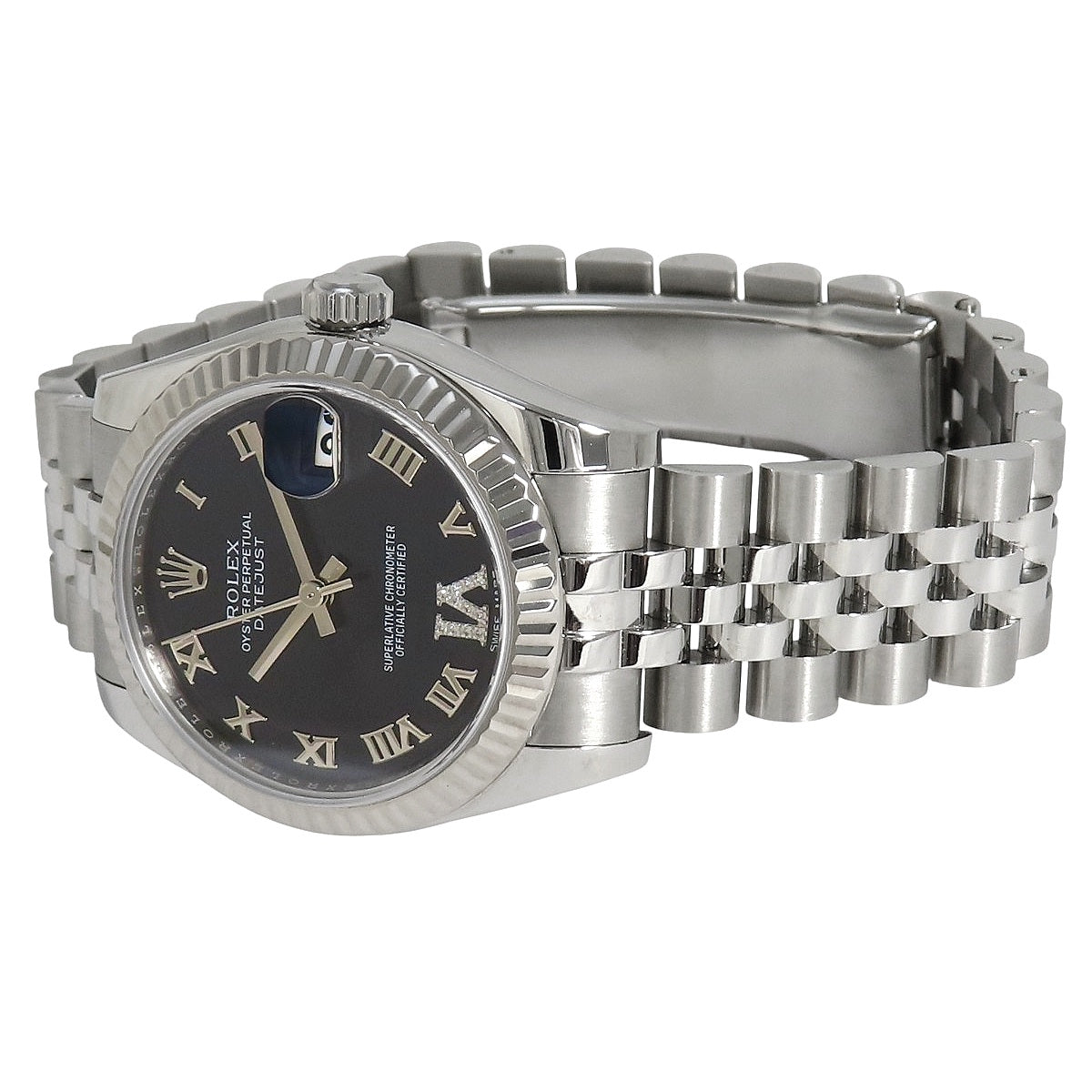 Datejust, Diamond Bezel, VI Diamonds, 278274G, SS, Aubergine, Automatic, Women's