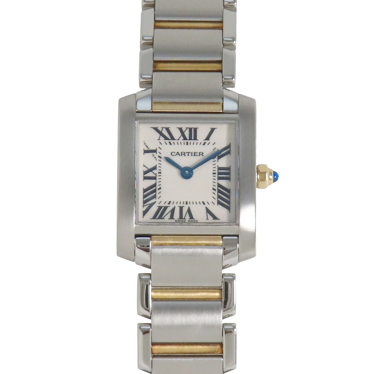 Tank Française SM W51007Q4 YG/SS Off-White Quartz Ladies'
