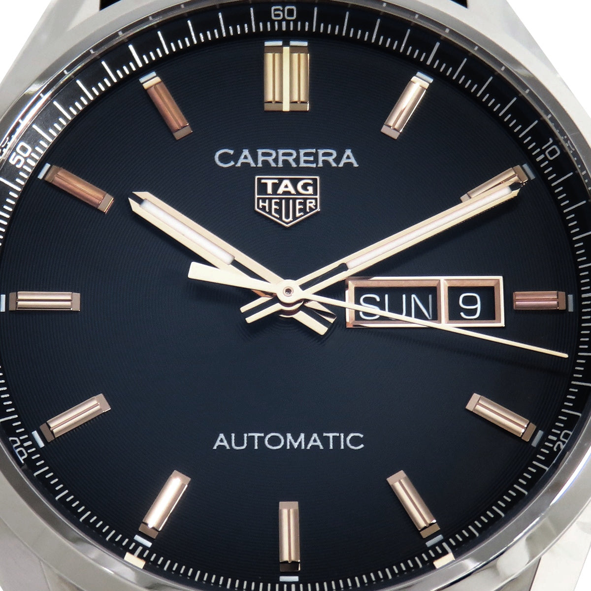 TAG HEUER カレラ デイデイト WBN2013.BA0640 SS/革 ブラック 自動巻き メンズ
