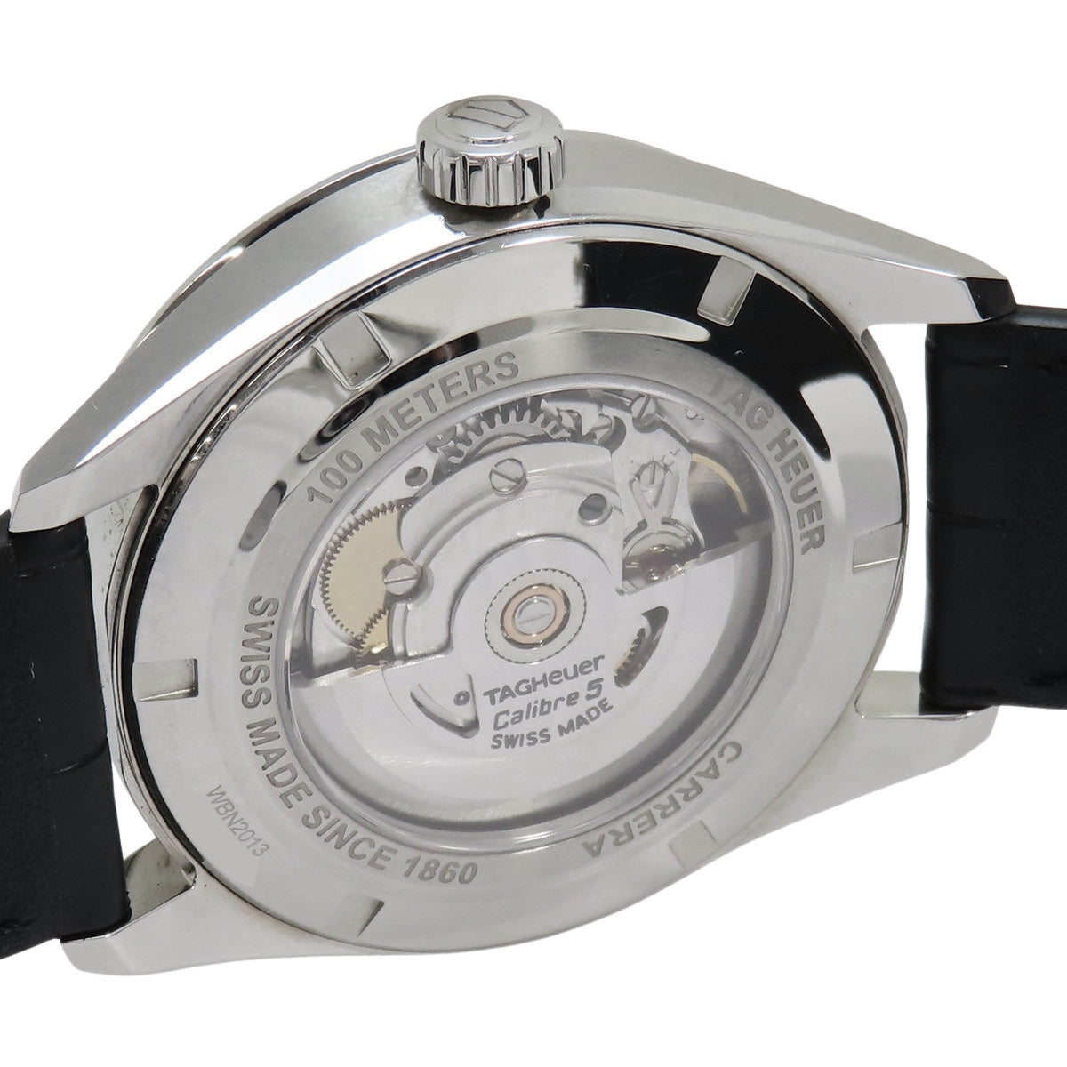 TAG HEUER カレラ デイデイト WBN2013.BA0640 SS/革 ブラック 自動巻き メンズ