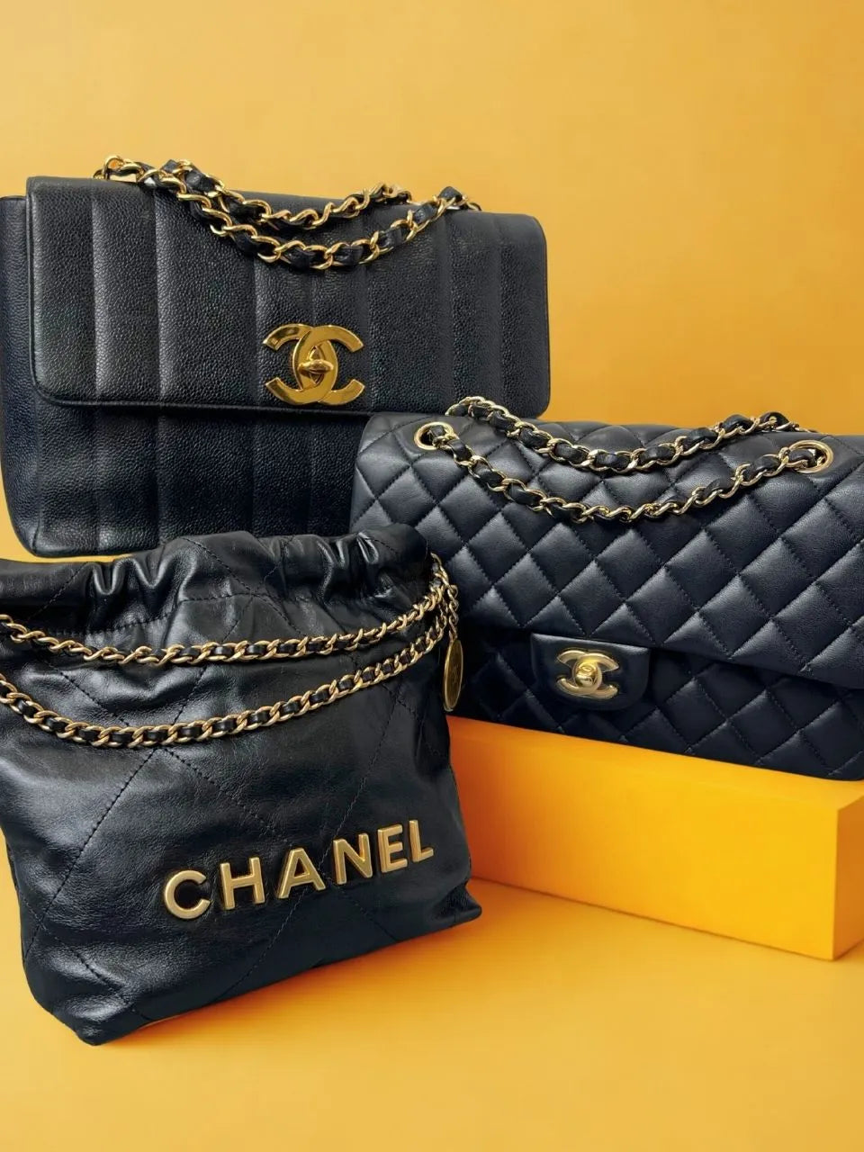 シャネル ブラック キルティング チェーンバッグ ゴールド金具 定番モデル集合