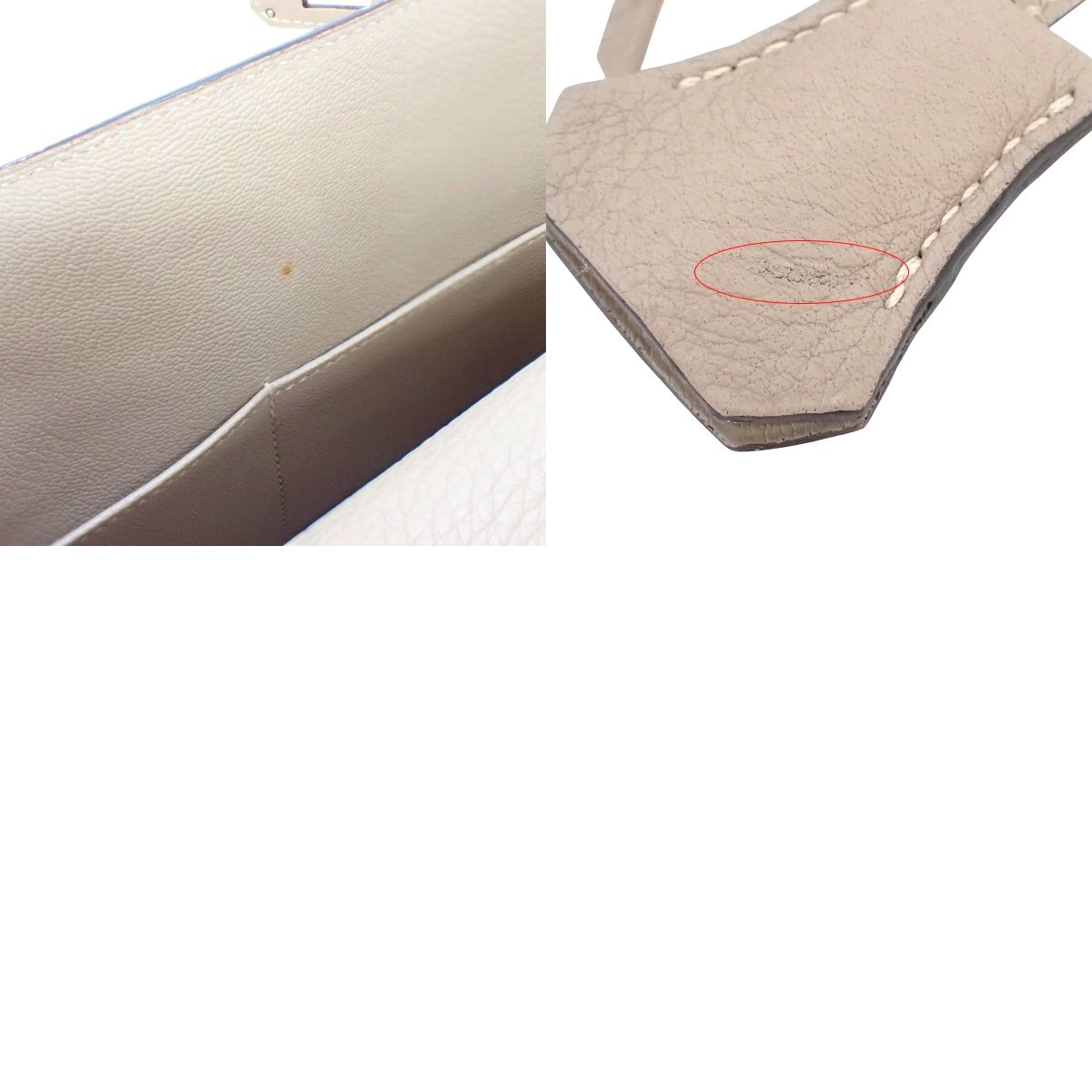 ケリー28 (内縫い) トリヨンクレマンス パラジウム金具 エトゥープ／エトープ □K刻印