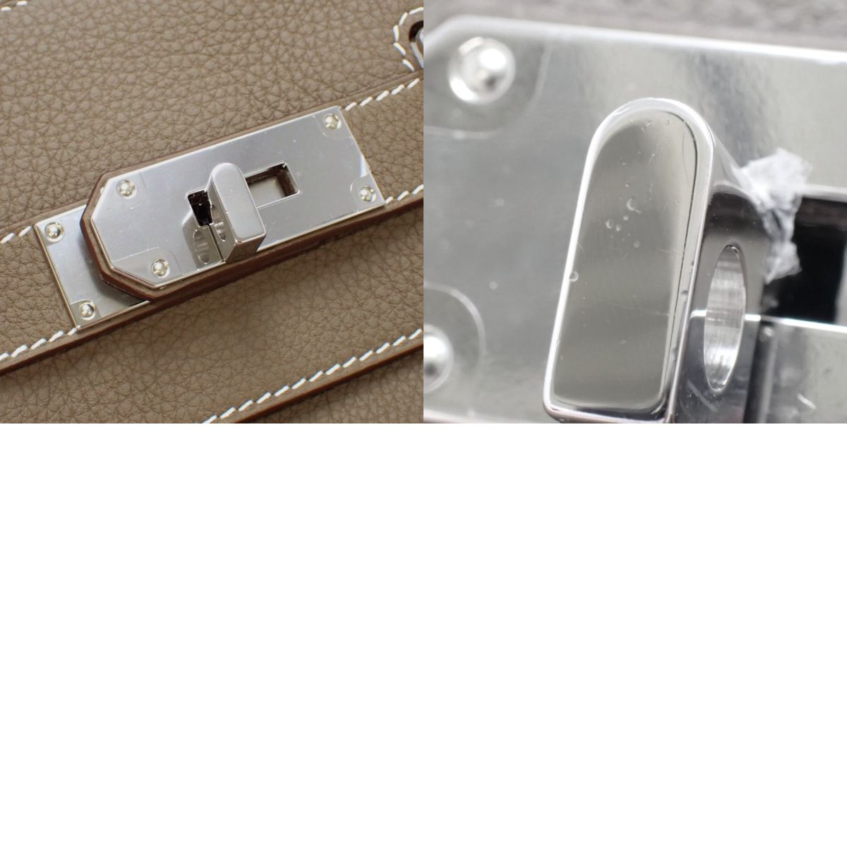 [New] Kelly Accolade PM Togo Palladium Hardware Etoupe/Etope Silver Hardware K Stamp