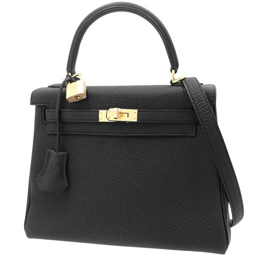 【新品】ケリー25 (内縫い) トゴ ブラック ゴールド金具 W刻印