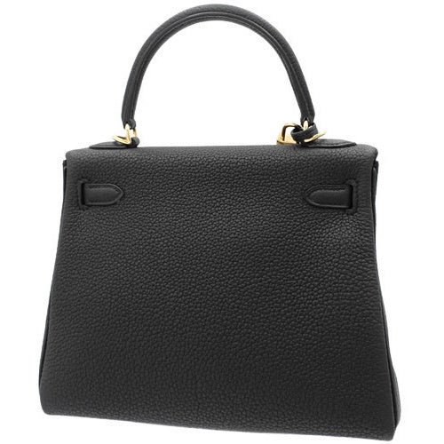 【新品】ケリー25 (内縫い) トゴ ブラック ゴールド金具 W刻印
