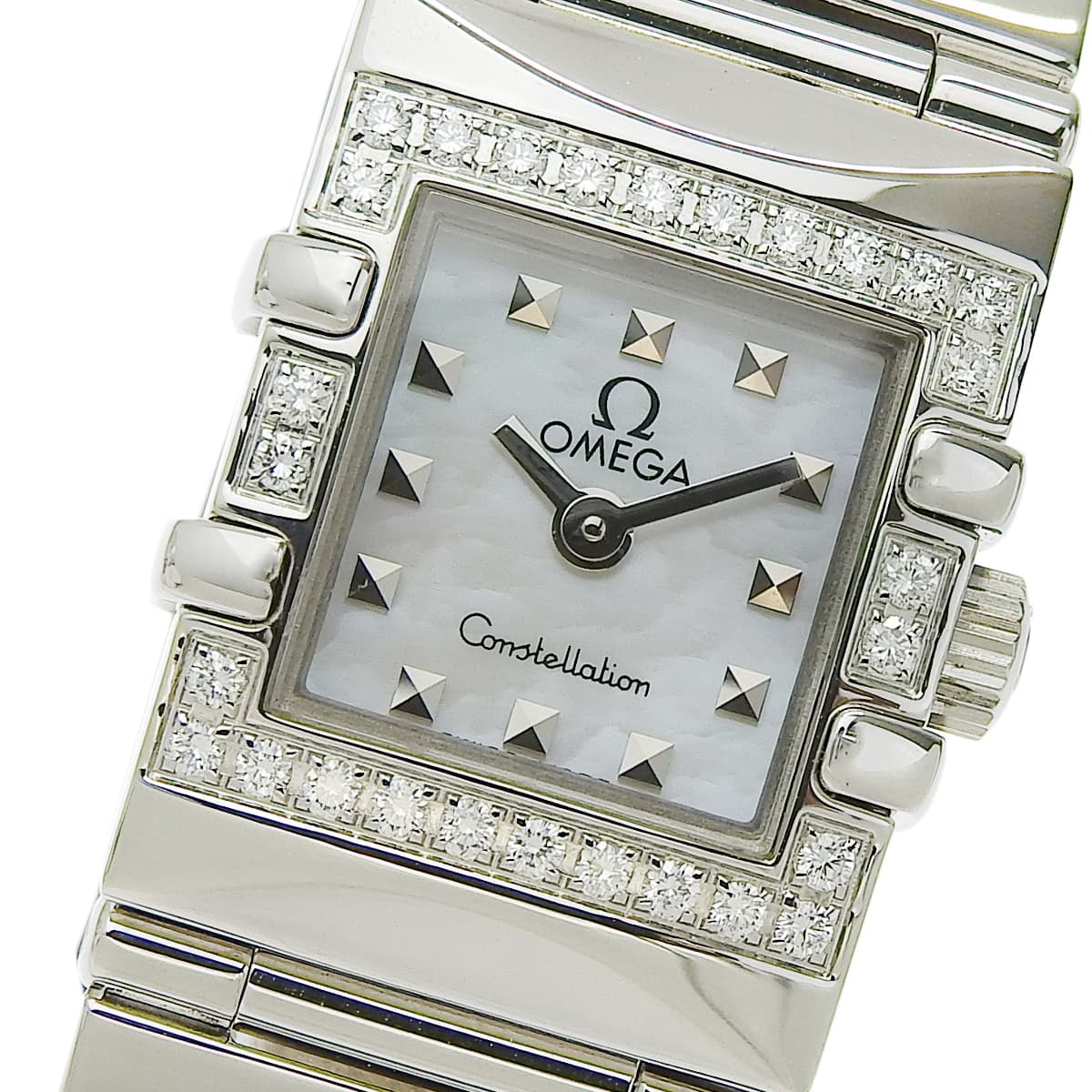Constellation Cale 1535.71 SS Shell Dial Bezel Diamond Quartz Women's