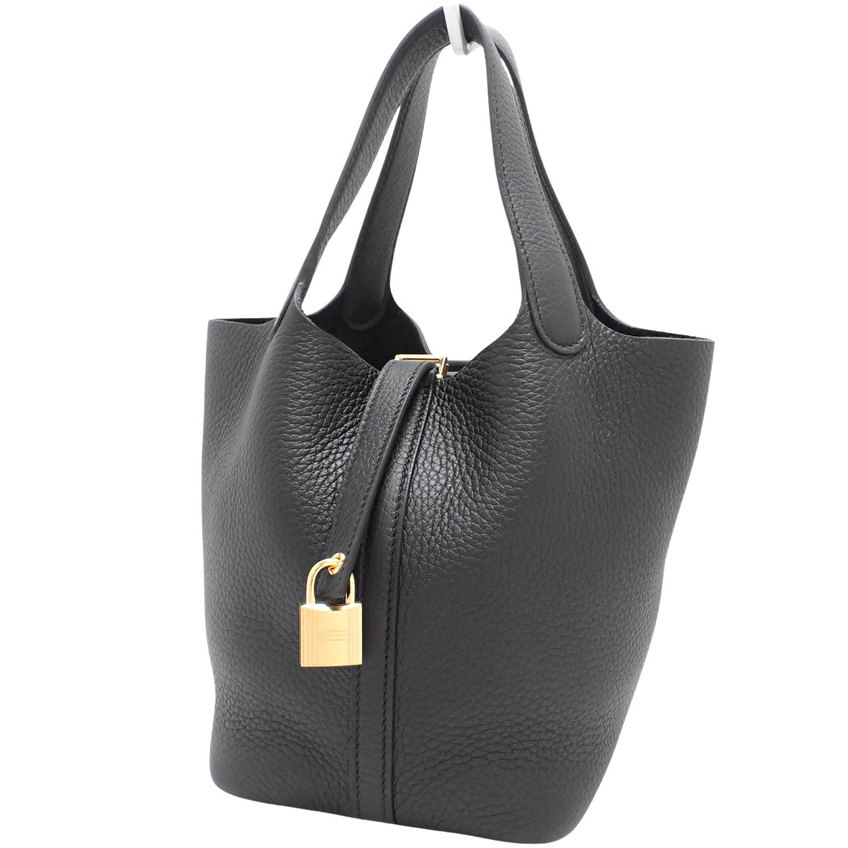 [New] Picotin Lock PM, Toron Clematis, Black, Gold Hardware, W stamp.