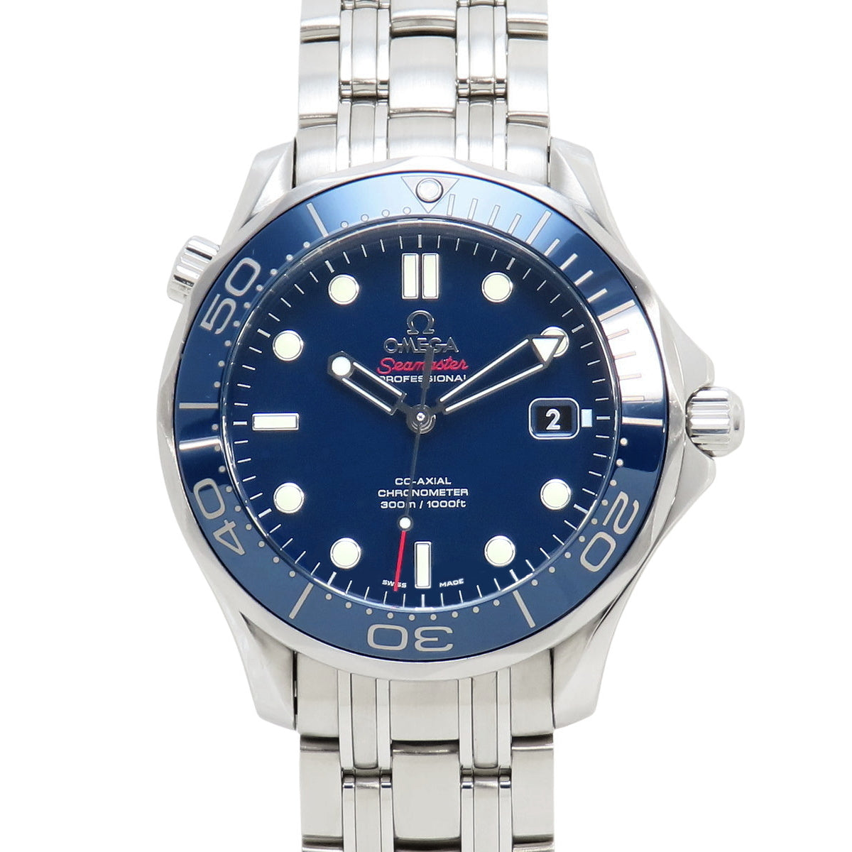 212.30.51.20.03.001 海马系列300米潜水表 不锈钢 自动上链 蓝色