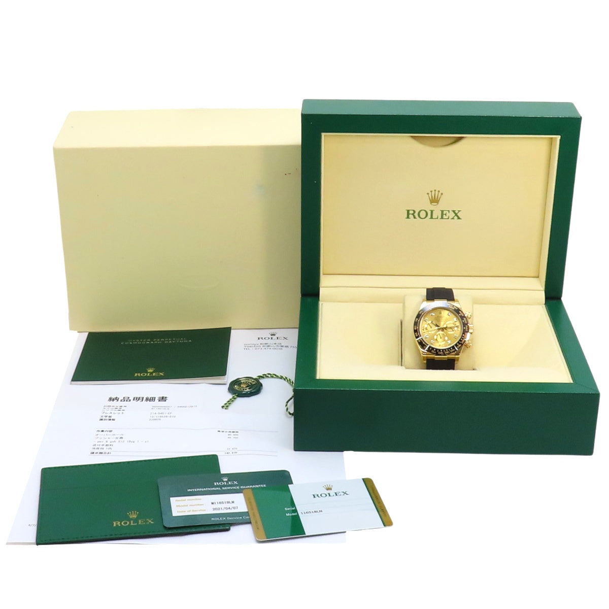 迪通拿 116518LNG YG/橡胶表带 随机编号 金色 自动上链