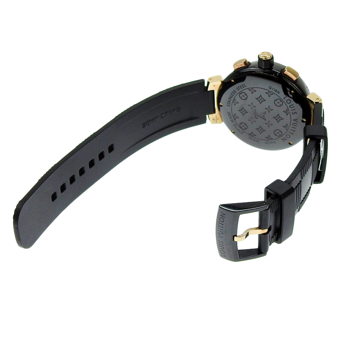 タンブール イン ブラック ラウンド Q118N PG/SS/ラバー ブラック クオーツ メンズ