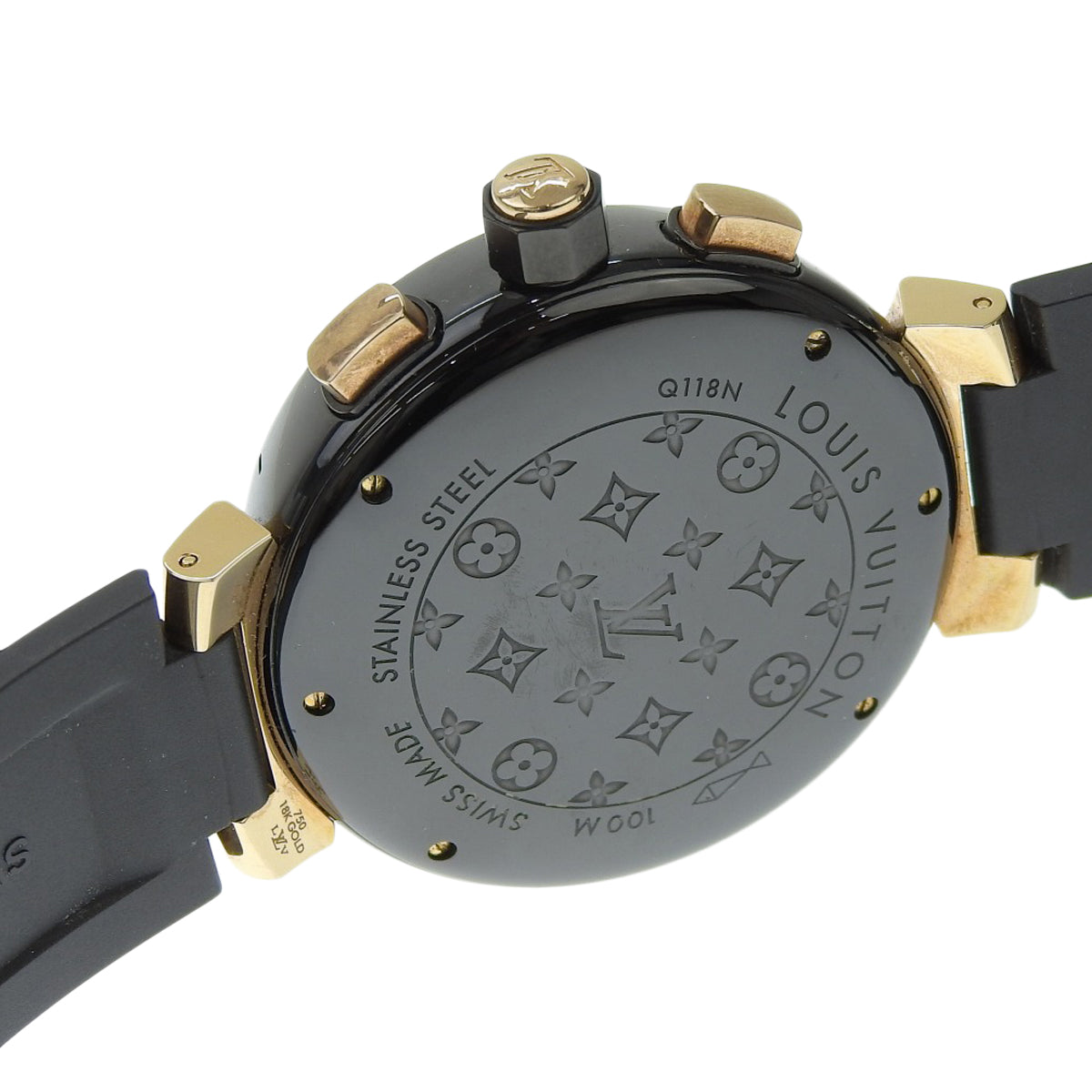 黑色圆形手镯 Q118N PG/SS/橡胶 黑色石英 男士