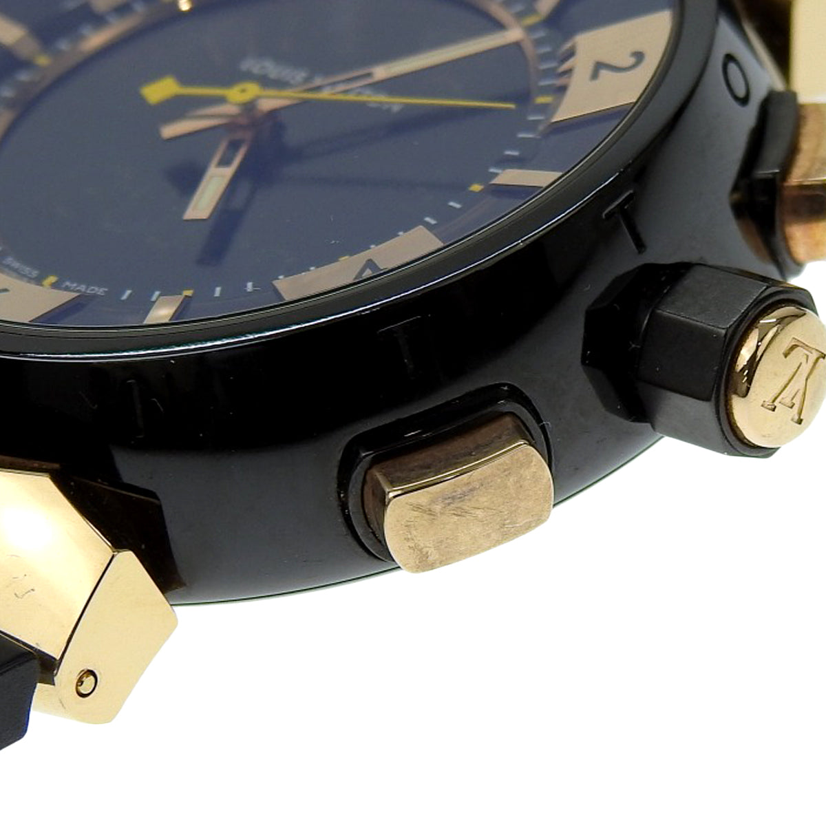 タンブール イン ブラック ラウンド Q118N PG/SS/ラバー ブラック クオーツ メンズ