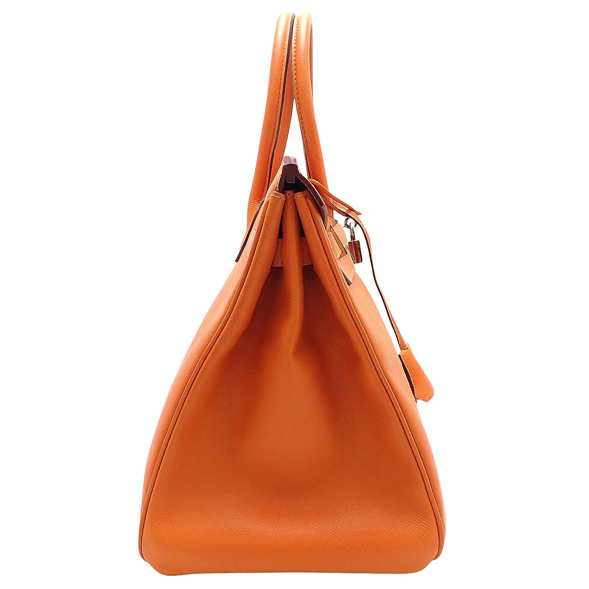 バーキン35 エプソン オレンジ シルバー金具 □Q刻印