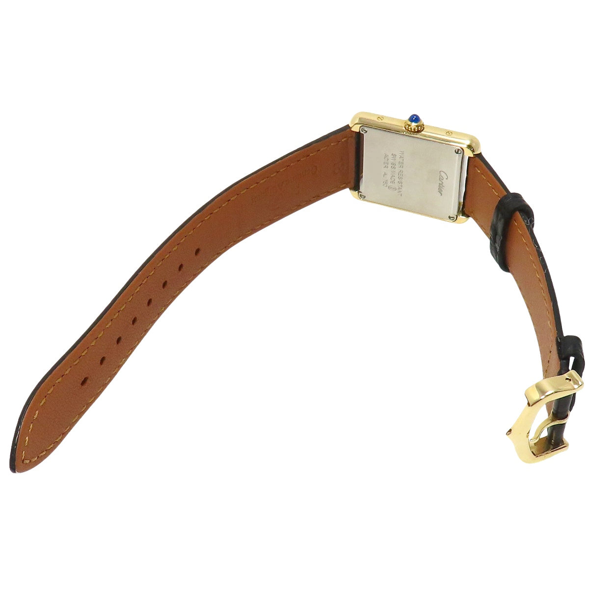 タンクソロ SM W5200002 YG/SS/革 シルバー クオーツ レディース