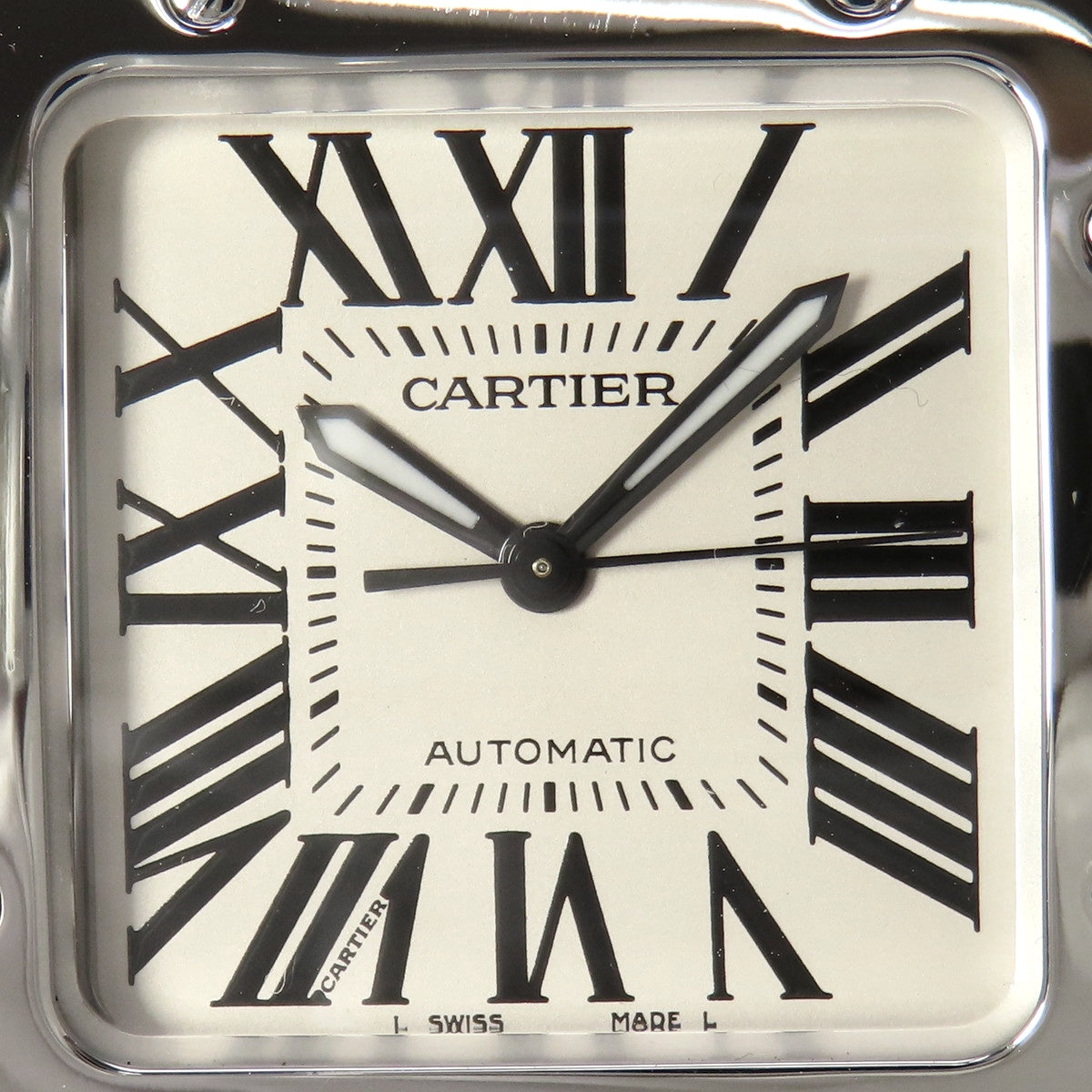 Santos 100MM W20126X8 SS/Leather White Automatic Women's