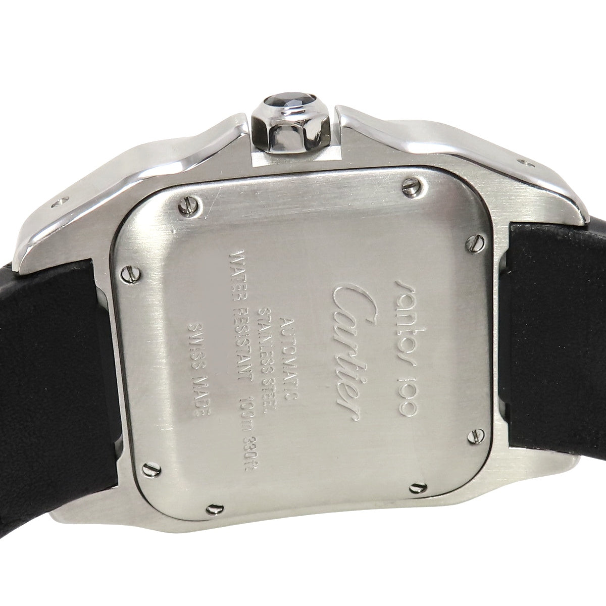 Santos 100MM W20126X8 SS/Leather White Automatic Women's