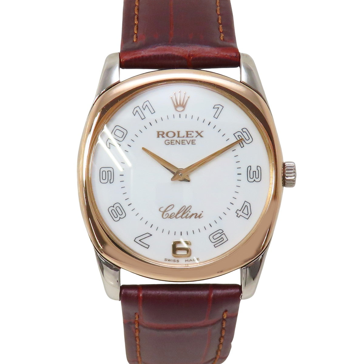 チェリーニ ダナオス 4233/9BIC PG/WG/革 ランダム番 ホワイト 手巻き メンズ