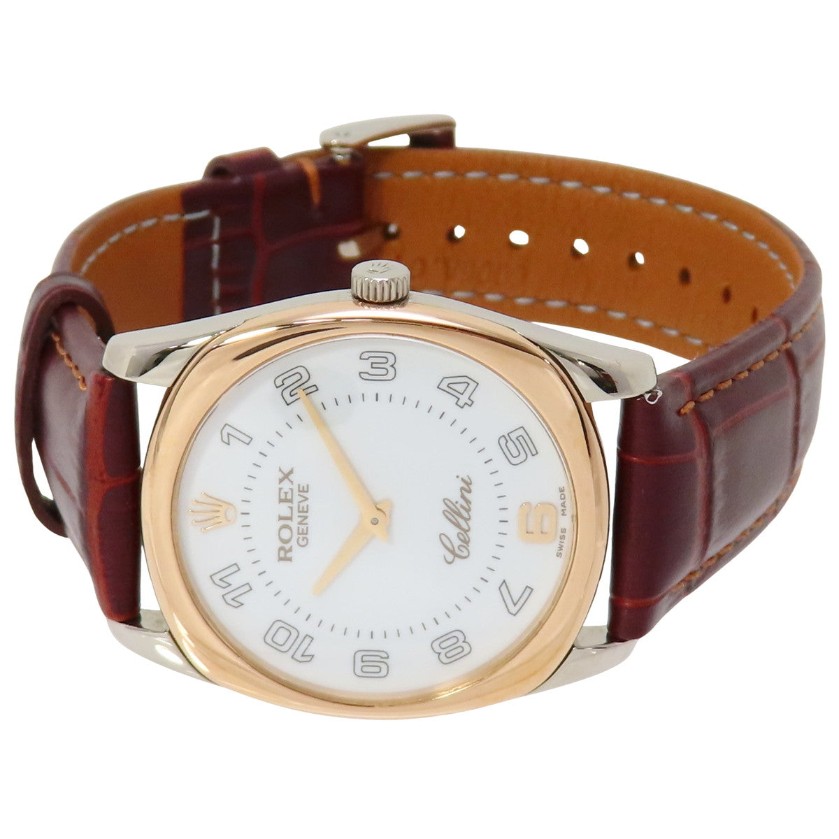 チェリーニ ダナオス 4233/9BIC PG/WG/革 ランダム番 ホワイト 手巻き メンズ