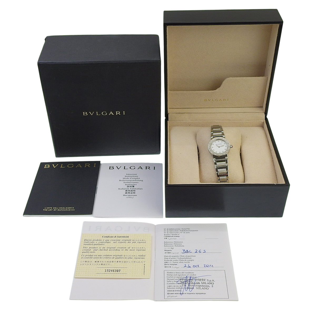 BVLGARI BVLGARI BBL26S SS Shell Dial Diamond Index Quartz Ladies