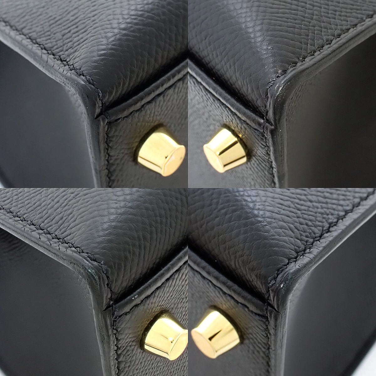ケリー28(外縫い) ヴォーエプソン ブラック ゴールド金具 U刻印