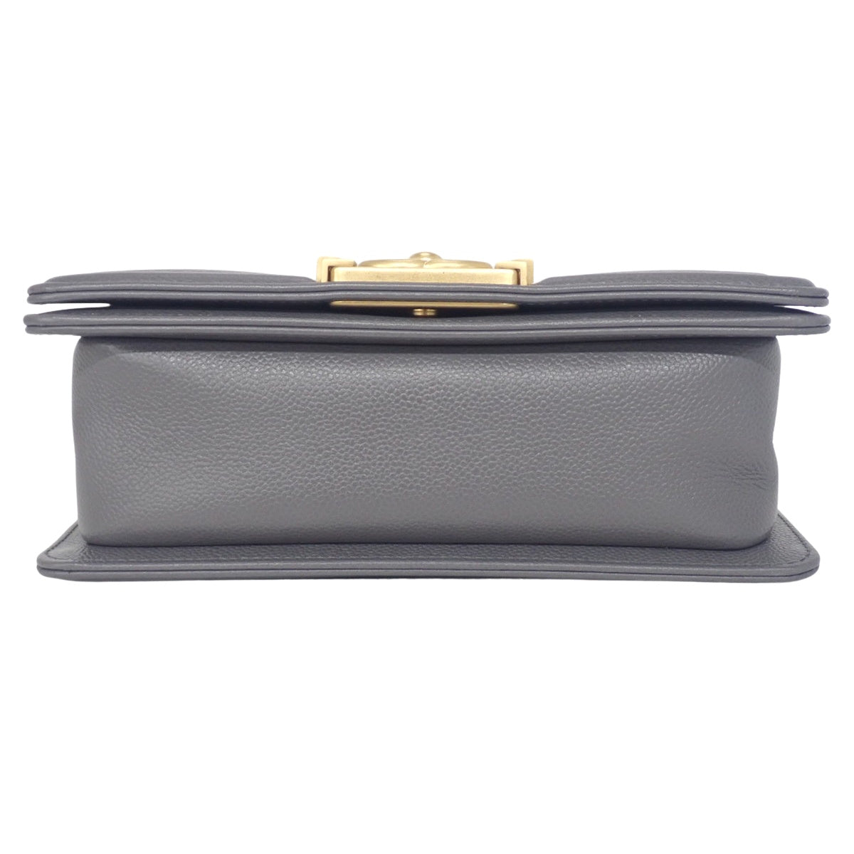 CHANEL Boy Chanel Coco Mark Small Chain Shoulder Bag Caviar Skin Grey