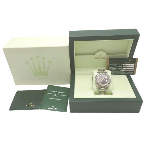 [Warranty included] 116334G Datejust 2 White Gold/Stainless Steel Automatic with Oyster Bracelet, Purchased in January 2014, Gray and Silver