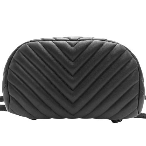 Chevron V-Stitch Chain Backpack Daypack with Coco Mark Lambskin A91121
