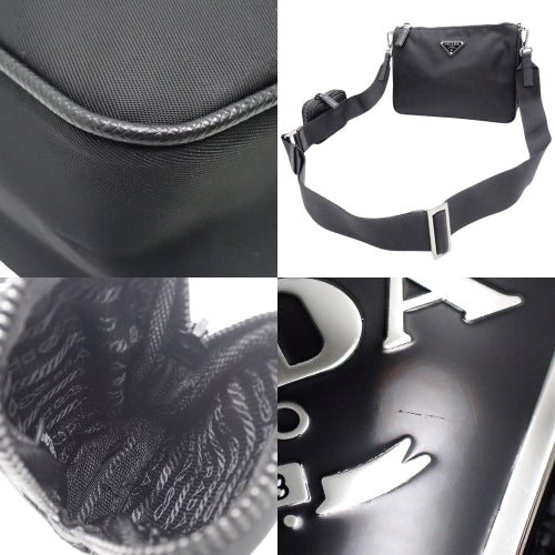 Re-Nylon shoulder bag, nylon and calfskin, NERO, 2VH113_2DMH_F0002_V_XOP (currently available as of March 2024).  Shoulder bag, crossbody bag, pochette.