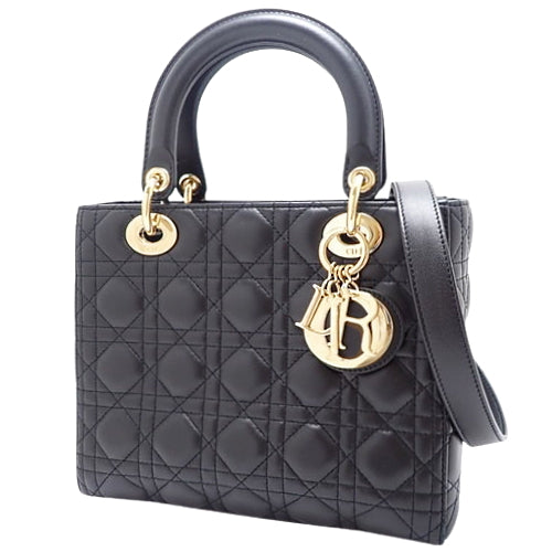 カナージュ レディディオール Lady Dior バッグ ミディアム 2WAY ショルダー 肩掛け ラムスキン M0565ONGE_M900(2024年3月現在現行品)