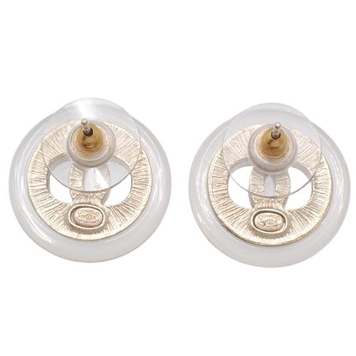 Coco Mark Rhinestone Circle Earrings Metal (GP) Accessories Jewelry