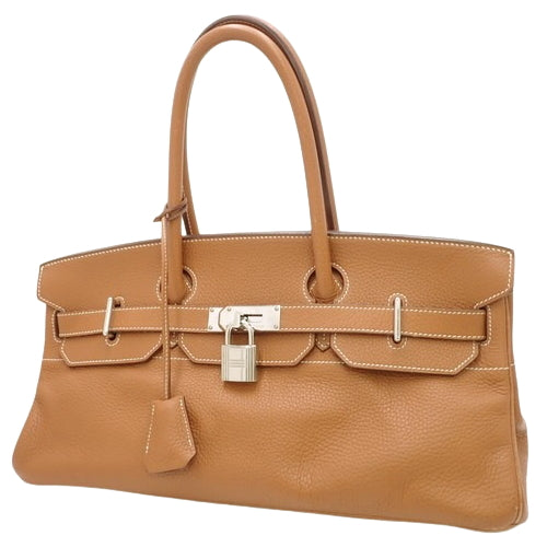 Shoulder Birkin, Taurillon Clemence leather, palladium hardware, gold or silver hardware, □I stamp.