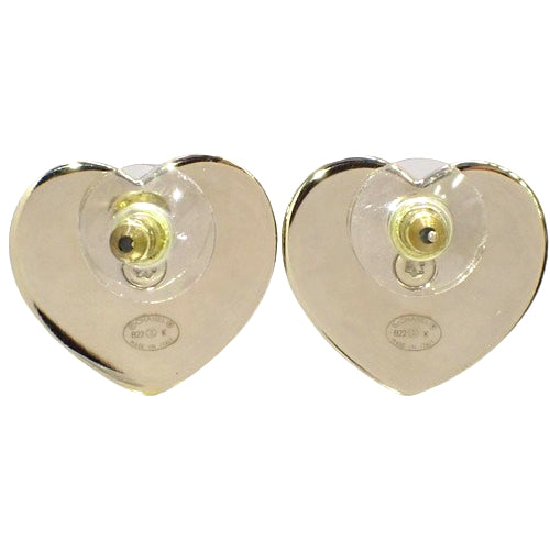 Coco Mark Heart Earrings Metal (GP) Lambskin Accessories Jewelry