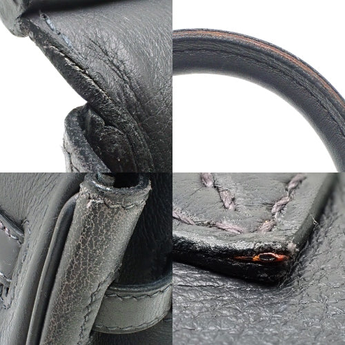 Birkin 25 Graphite Swift Tote Bag with Palladium and Silver Hardware and "L" Stamp
