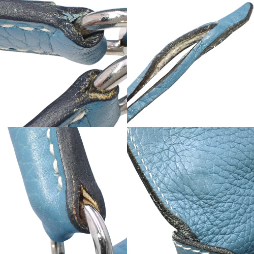 Kelly 32 (inner-stitched) Toray Clemence, palladium hardware, Bleu Jean, silver hardware, □H stamp.