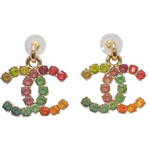 ココマーク カラーストーン レインボー ピアス メタル(GP) ストラス アクセサリー ジュエリー