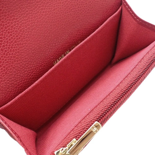 Matelasse Coco Mark Mini Wallet, Small Card Case, Business Card Holder, Caviar Skin