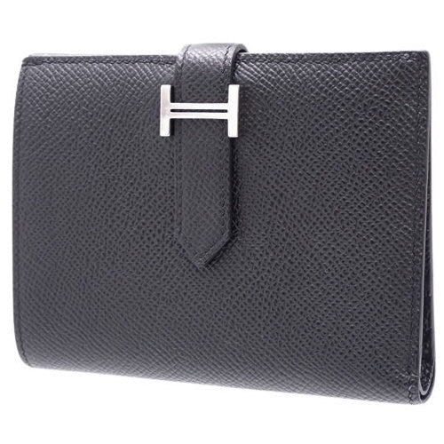 Bearn Compact, Epsom leather, palladium hardware, silver hardware, Y stamp, bi-fold