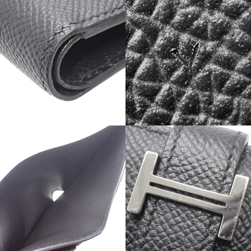 Be'an Compact, Epsom calfskin, palladium hardware, black;  silver hardware, Y-stamp.