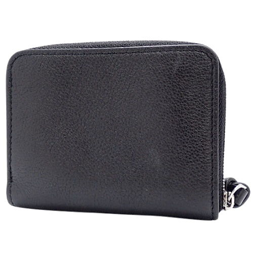 Zippy Coin Purse Lockme Mini Wallet Card Case in Calfskin Noir M80099