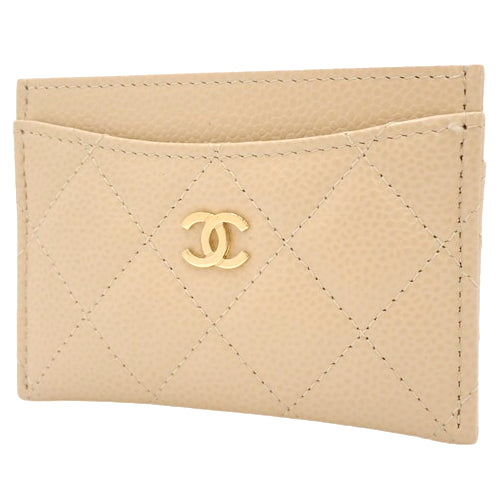 Matelasse Coco Mark Card Holder in Caviar Leather