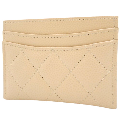 Matelasse Coco Mark Card Holder in Caviar Leather